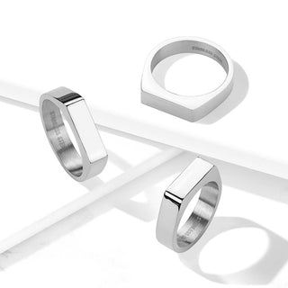 Fingerring Rechteck Silber