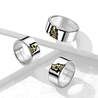 Fingerring Totenkopf Silber Gold