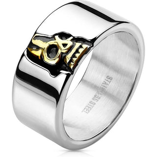 Fingerring Totenkopf Silber Gold