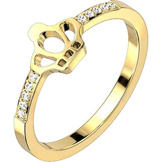 Fingerring Krone Zirkonia Gold