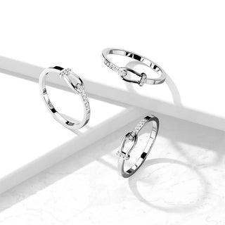 Fingerring Gürtel Zirkonia Silber