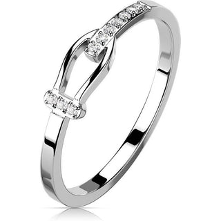 Fingerring Gürtel Zirkonia Silber