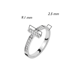 Finger Ring 316L Ring CNC Machine Set Cubic Zirconia Cross