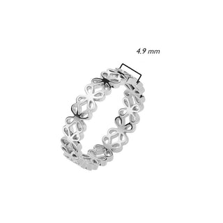 Finger Ring 316L Ring Hollow Flower Eternity