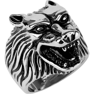 Fingerring Wolfskopf Silber