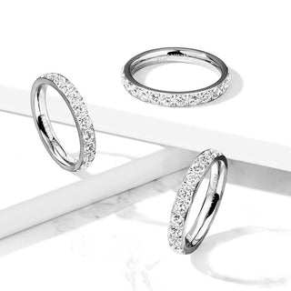 Titan Fingerring Zirkonia Silber