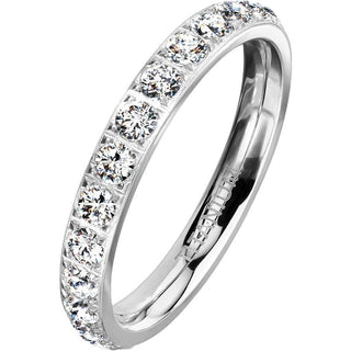 Titan Fingerring Zirkonia Silber