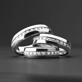 Titan Fingerring Zirkonia Silber