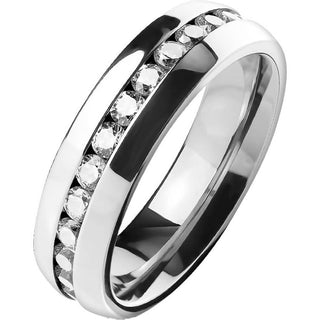 Titan Fingerring Zirkonia Silber