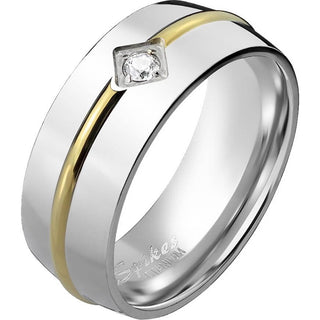 Titan Fingerring Zirkonia Gold Silber