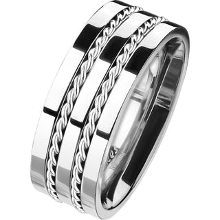 Titan Fingerring Draht Silber