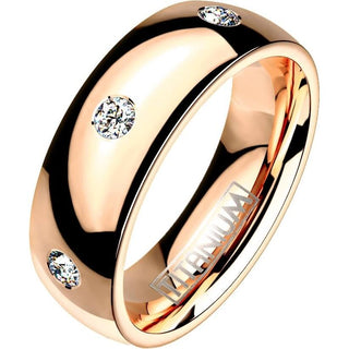 Titan Fingerring Zirkonia Roségold