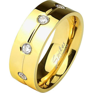 Titan Fingerring Zirkonia Gold