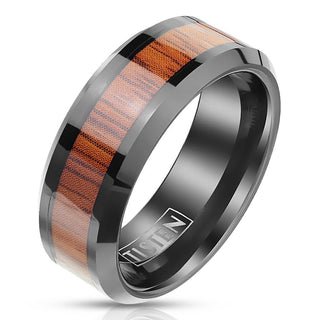 Fingerring Holz Schwarz