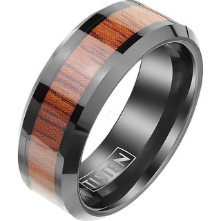 Fingerring Holz Schwarz