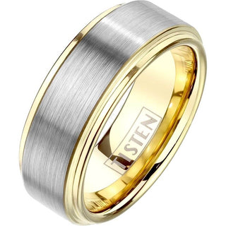 Fingerring Gebürstet Gold Silber