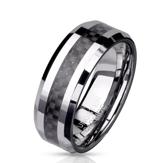 Fingerring Karbon Silber