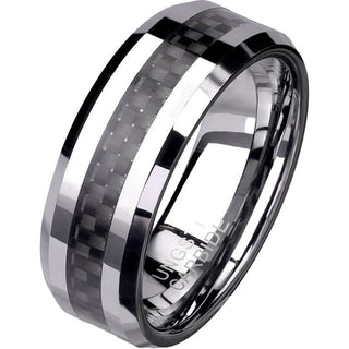 Fingerring Karbon Silber