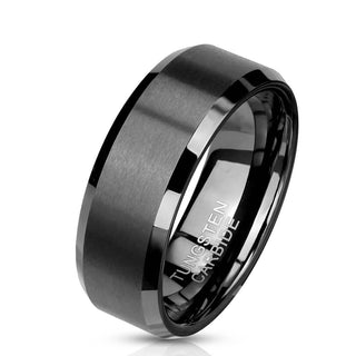 Fingerring Gebürstet Schwarz