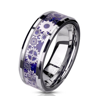 Fingerring Steam Punk Karbon Silber