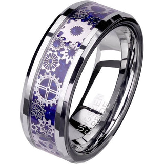 Fingerring Steam Punk Karbon Silber