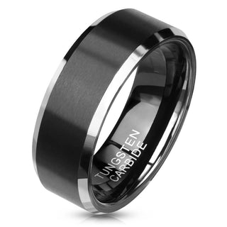 Fingerring Silber Schwarz Gebürstet