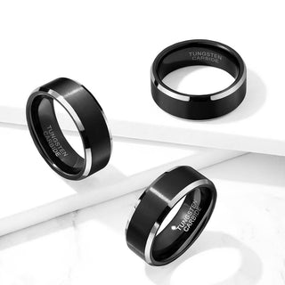 Fingerring Silber Schwarz Gebürstet