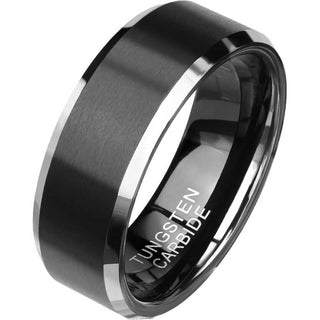 Fingerring Silber Schwarz Gebürstet