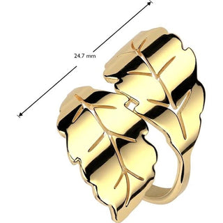 Finger Ring wrap around leafs