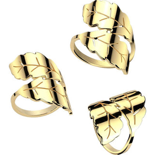Finger Ring wrap around leafs