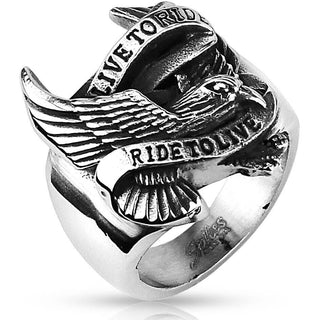 Fingerring Biker Adler Silber