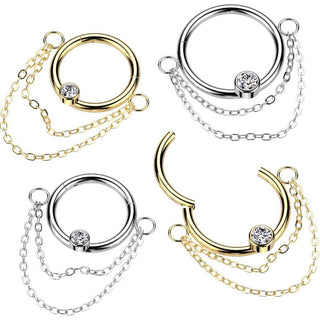 Ring Kette Zirkonia Clicker
