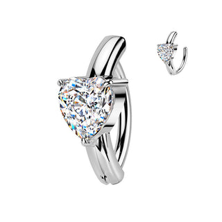 Belly Button Piercing heart zirconia Segment