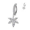 Belly Button Piercing flower dangle zirconia Clicker