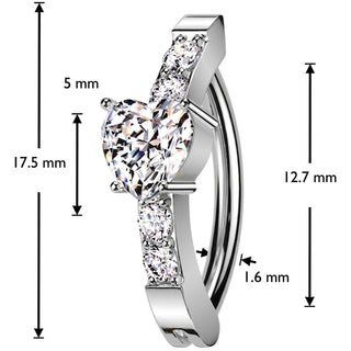 Belly Button Piercing heart zirconia