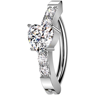 Belly Button Piercing heart zirconia