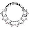 Titan Ring Baguette Schliff Zirkonia Clicker