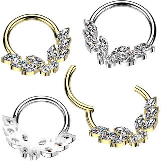 Titan Ring Schmetterling Zirkonia Marquise Schliff Segment 