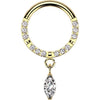Titan Ring Zirkonia Marquise Schliff Anhänger Segment 