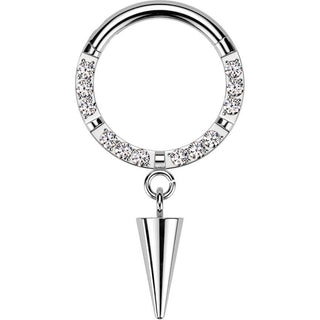 Titan Ring Zirkonia Stachel Anhänger Segment 
