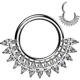 Titan Ring Zirkonia Fächer Marquiseschnitt Segment 
