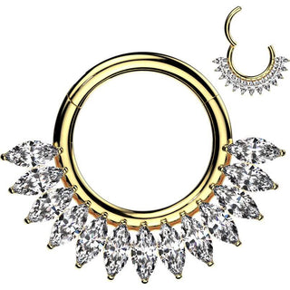 Titan Ring Zirkonia Fächer Marquiseschnitt Segment 
