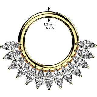 Titan Ring Zirkonia Fächer Marquiseschnitt Segment 