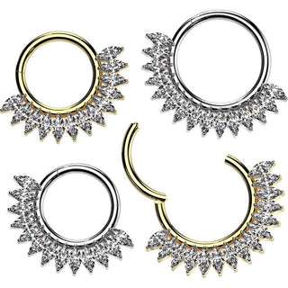 Titan Ring Zirkonia Fächer Marquiseschnitt Segment 