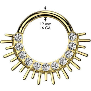 Titan Ring Zirkonia Stachel Fächer Segment 
