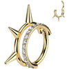 Titan Ring Doppelter Ring Stacheln Zirkonia Segment 