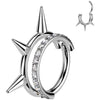 Titan Ring Doppelter Ring Stacheln Zirkonia Segment 