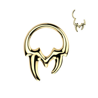 Titanium Ring tribal fangs Segment