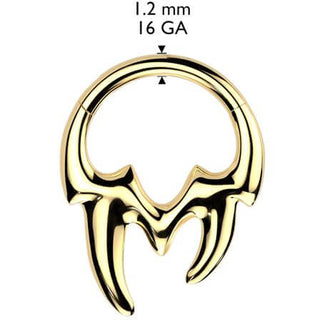 Titanium Ring tribal fangs Segment