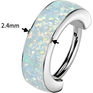 Titanium Ring opal wide Segment